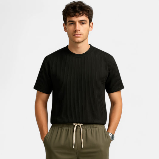 Chardon | Men’s Draped Knit Tee – Fluid, Refined, Effortless