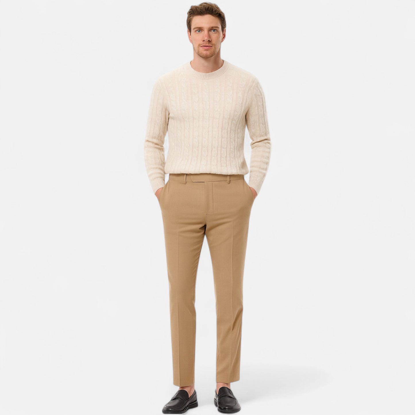 Chardon | Men’s Cable Knit Round Neck Pullover