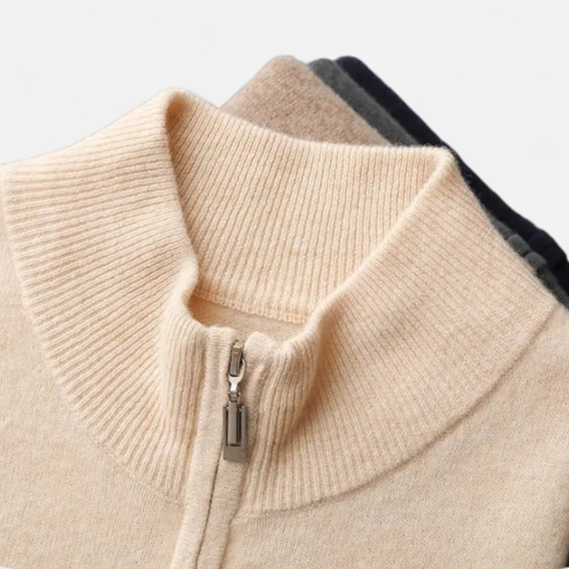 Chardon | Men’s Wool Mock Neck Zipper Vest