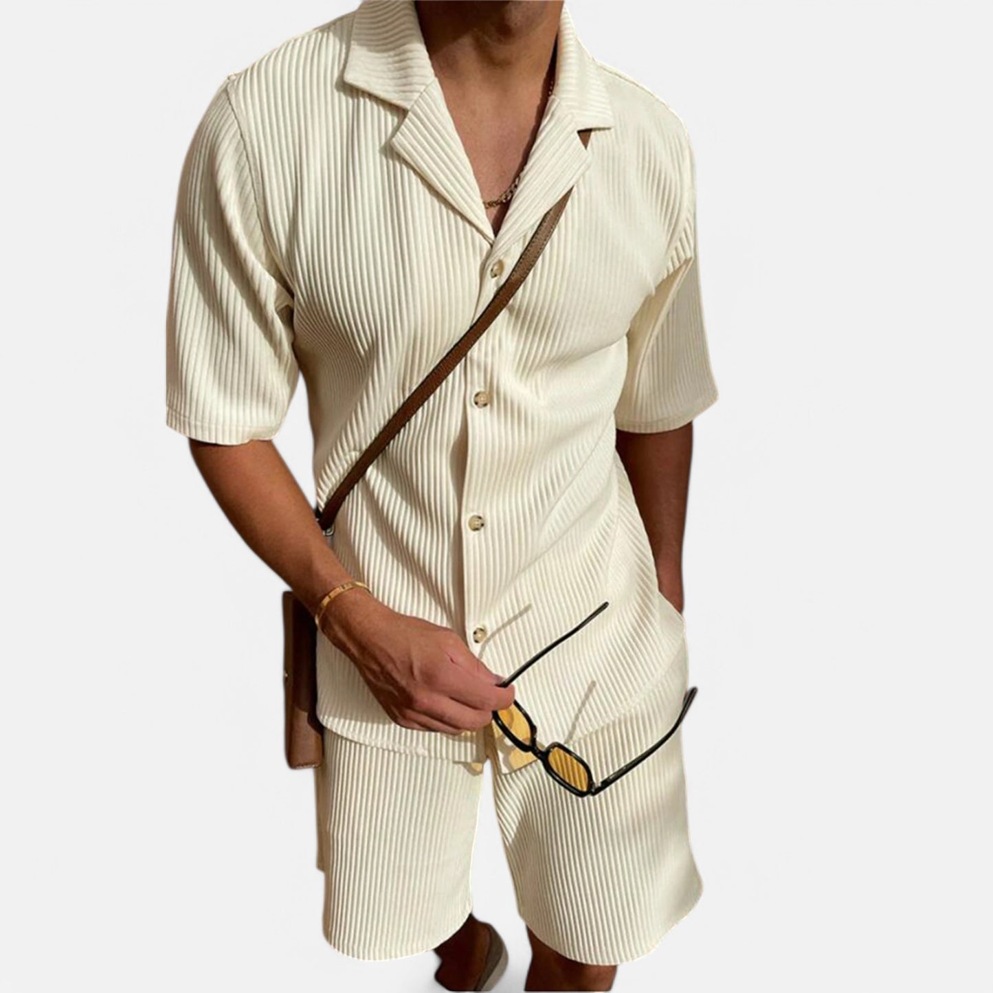 Chardon | Men’s Corduroy Summer Set – Relaxed Texture, Refined Ease