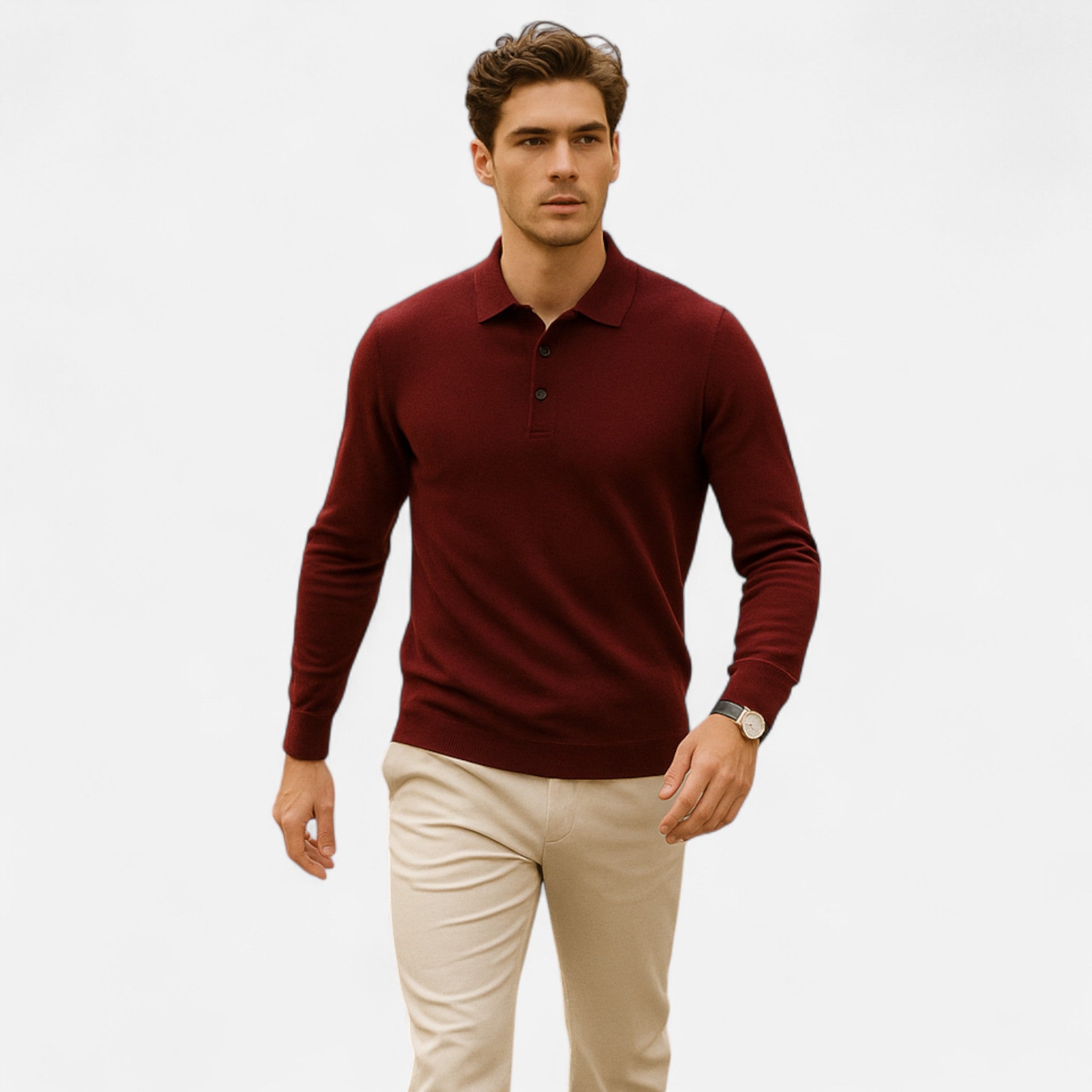 Chardon | Men’s Long Sleeve Wool Polo