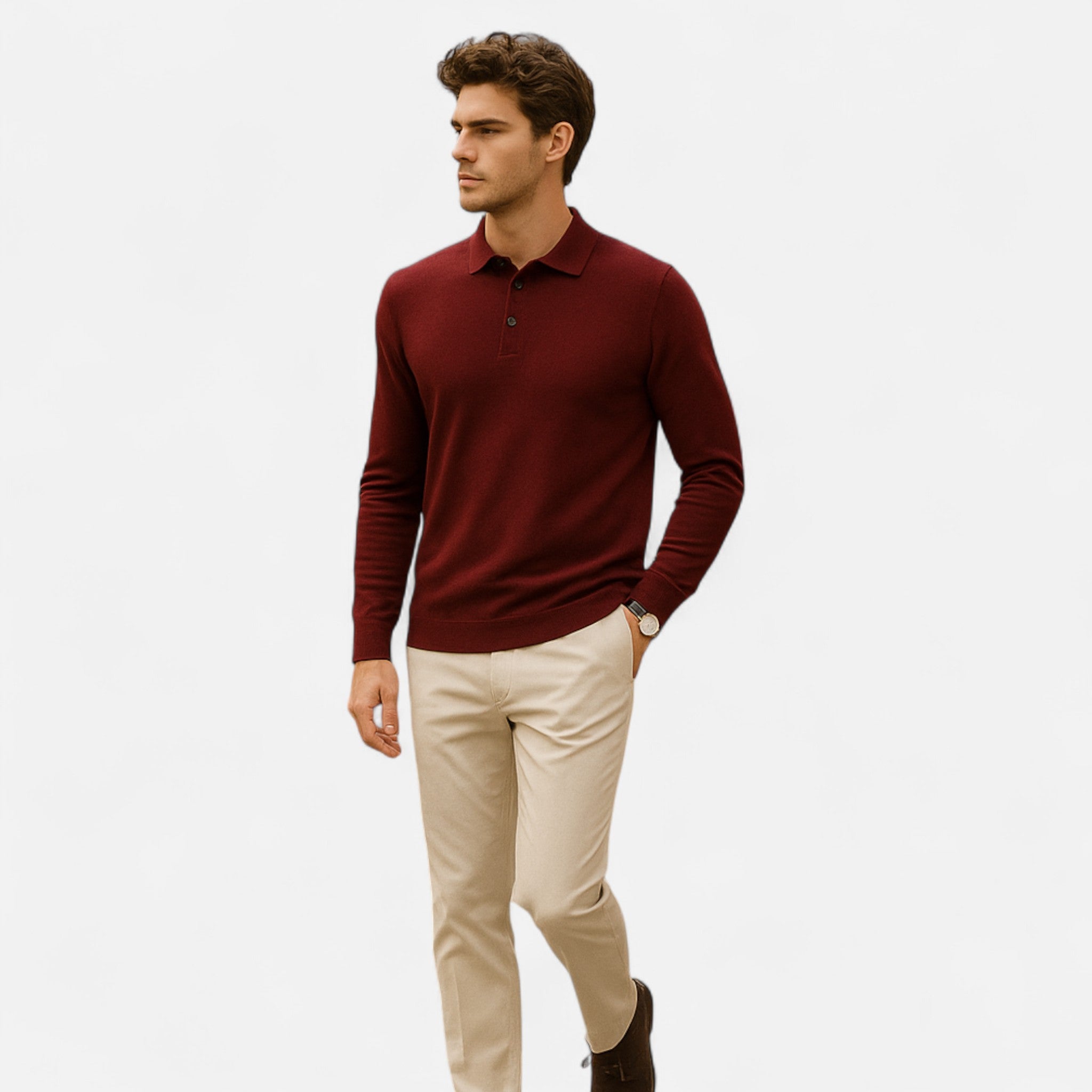 Chardon | Men’s Long Sleeve Wool Polo