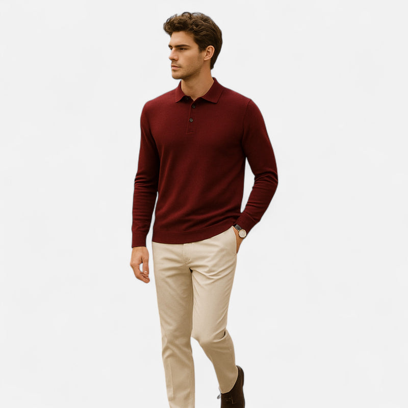 Chardon | Men’s Long Sleeve Wool Polo