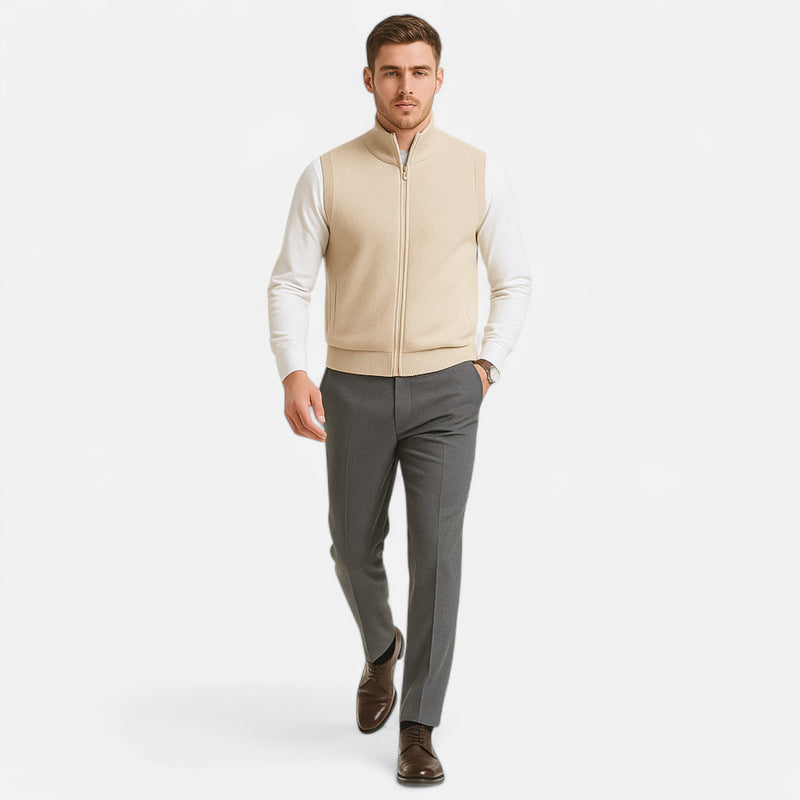 Chardon | Men’s Wool Mock Neck Zipper Vest
