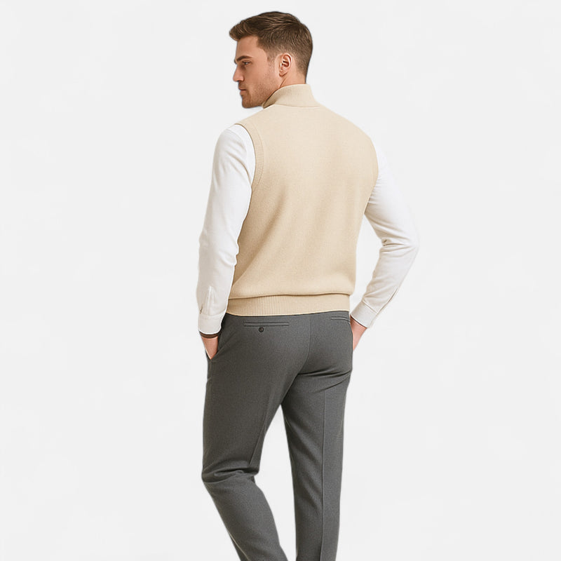 Chardon | Men’s Wool Mock Neck Zipper Vest