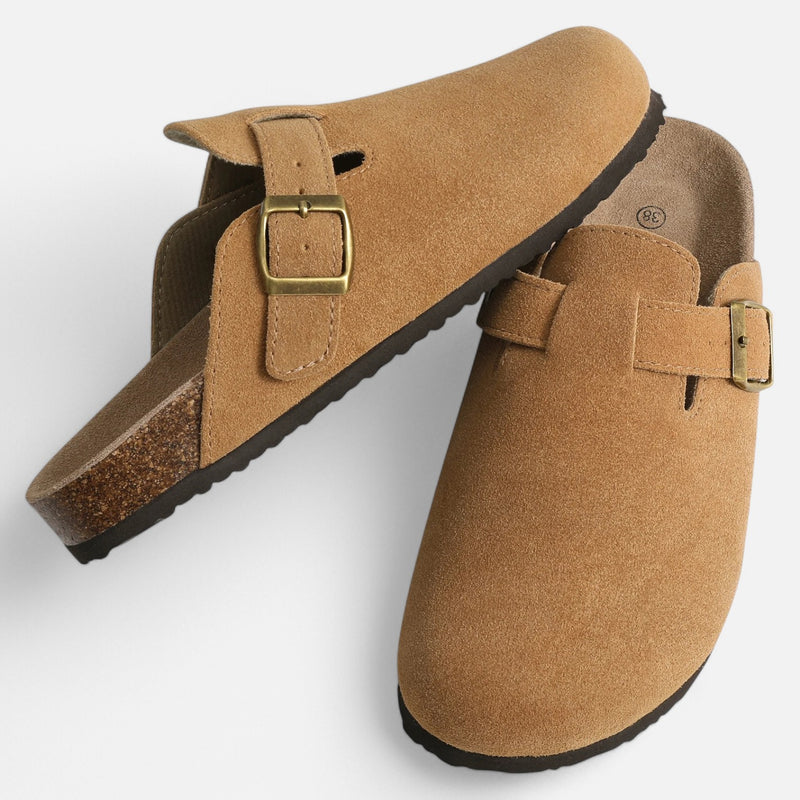 Chardon | Women’s Suede Clogs – Natural, Supportive, Effortless