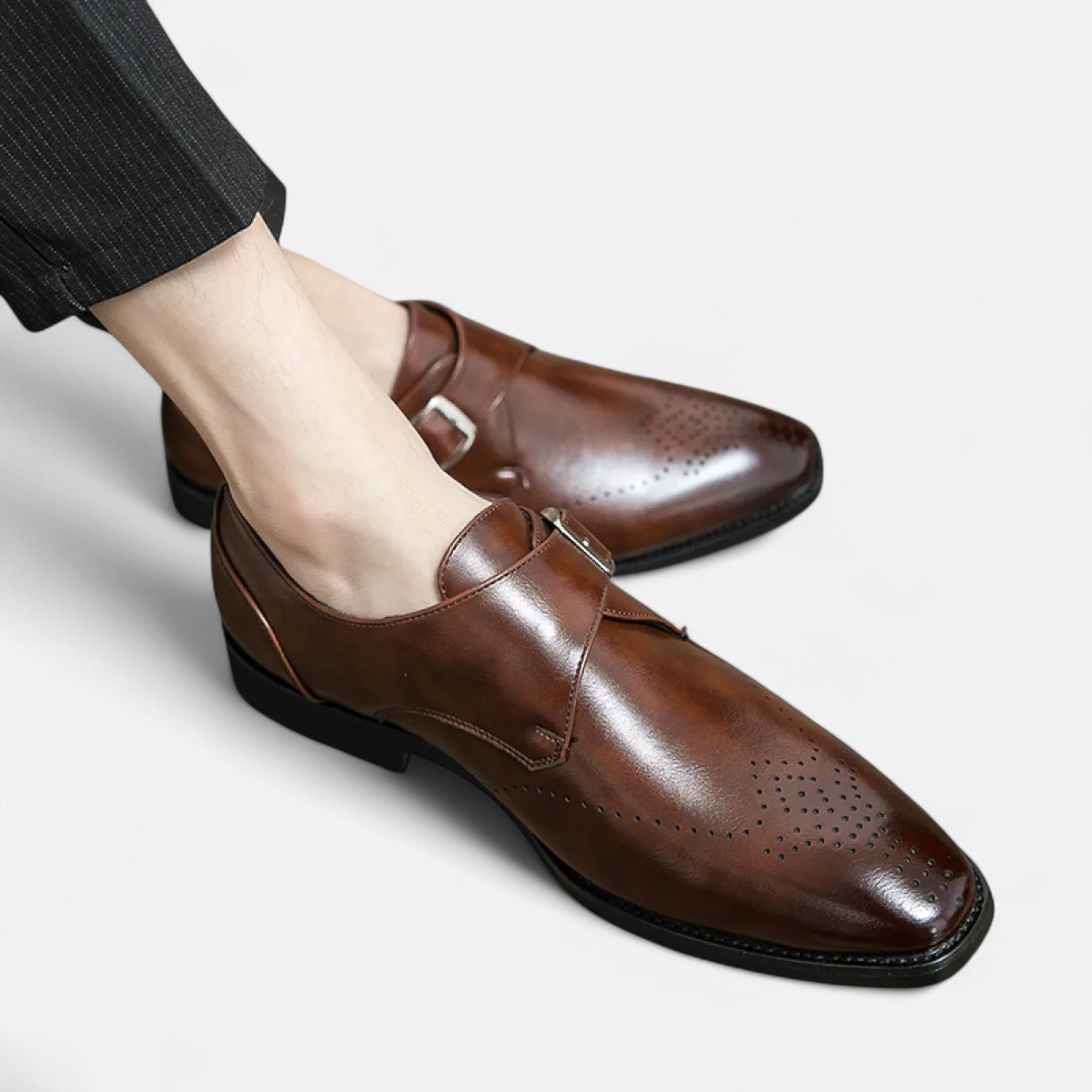 Chardon | Men’s Leather Side-Buckle Shoes