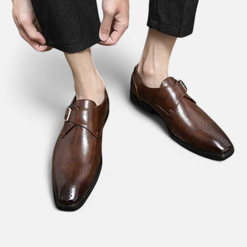 Chardon | Men’s Leather Side-Buckle Shoes