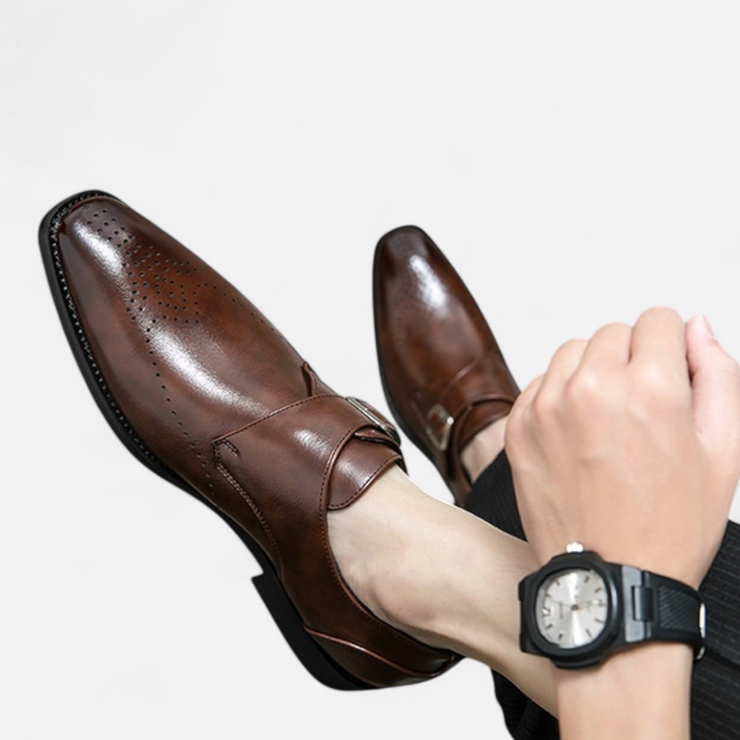 Chardon | Men’s Leather Side-Buckle Shoes