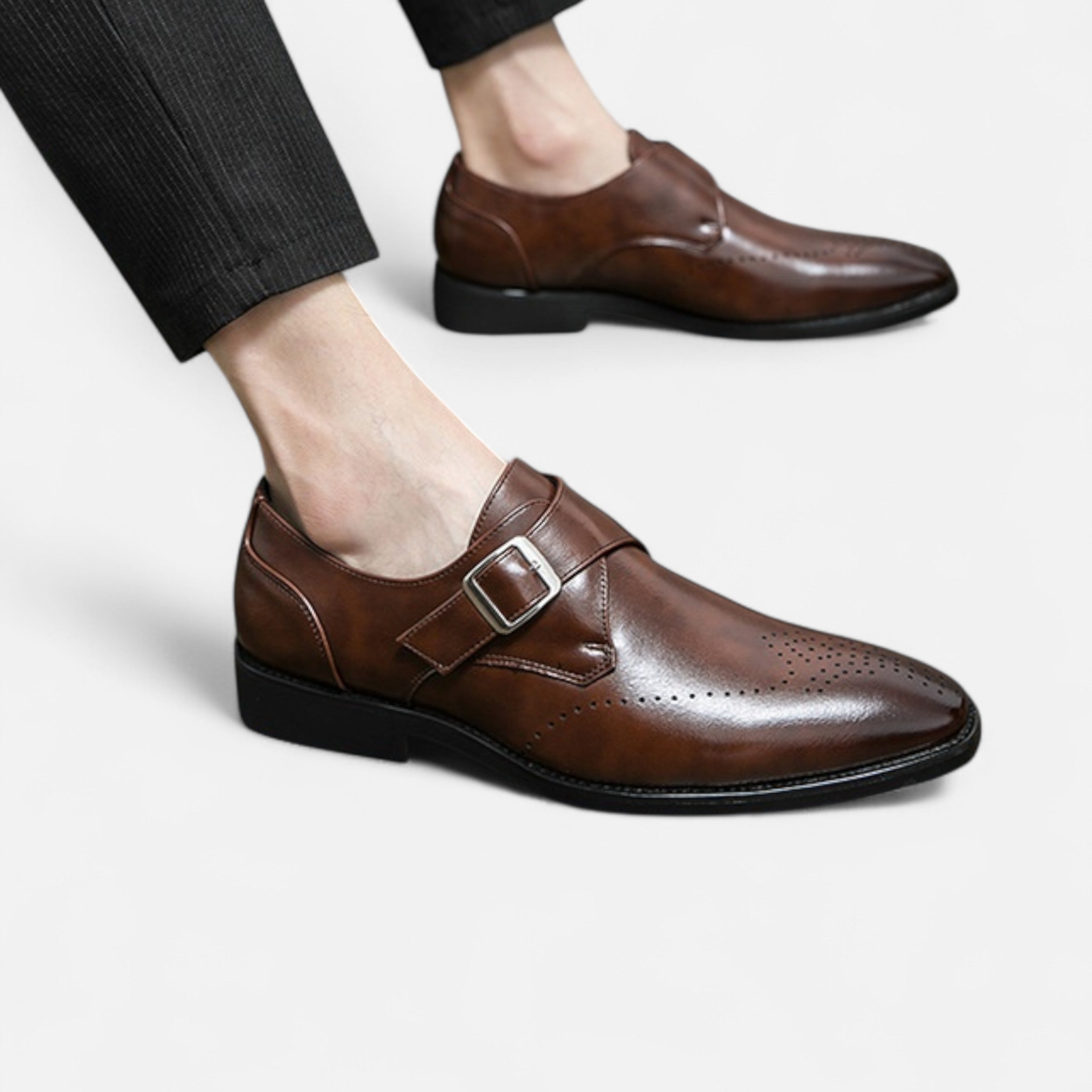 Chardon | Men’s Leather Side-Buckle Shoes